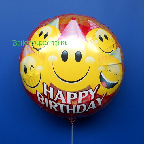 Folienballon-Jumbo-Happy-Birthday-Smileys-Luftballon-zum-Geburtstag-Geschenk-Kindergeburtstag