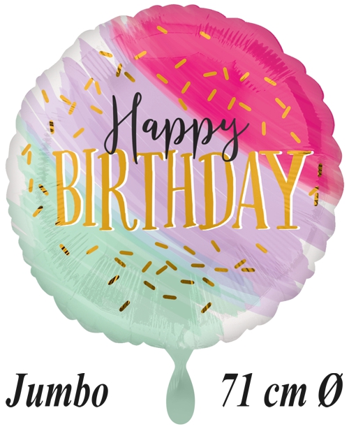 Folienballon-Jumbo-Happy-Birthday-Watercolor-Luftballon-Geschenk-zum-Geburtstag