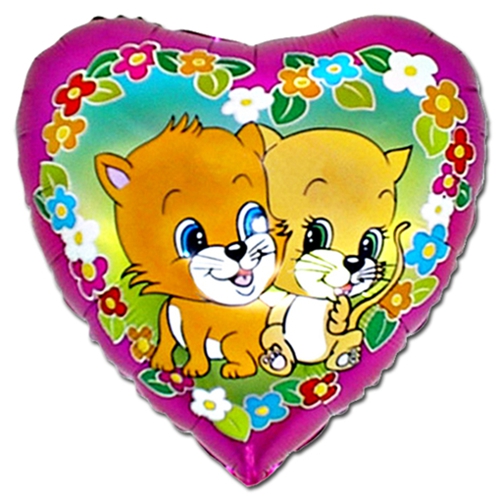 Folienballon-Katzen-Herz-Luftballon-Geschenk-Kindergeburtstag