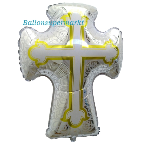 Folienballon-Kreuz-Shape-Luftballon-zu-Kommunion-und-Taufe