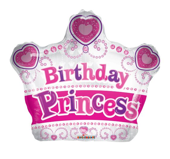 Folienballon-Happy-Birthday-Princess-Shape-Krone-Luftballon-zum-Geburtstag