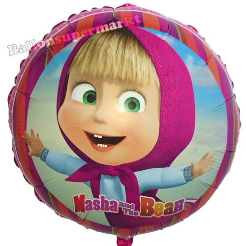 Folienballon-Masha-und-der-Baer-rund-Luftballon-Partydekoration-Geschenk-Kindergeburtstag