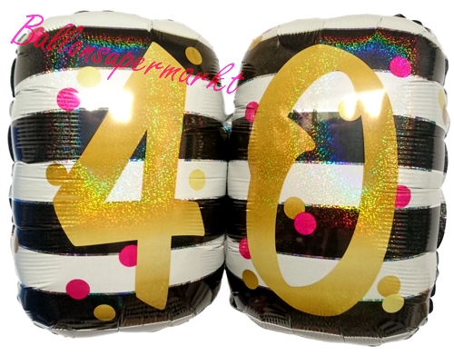 Folienballon-Milestone-Birthday-40-Shape-Luftballon-holografisch-zum-40-Geburtstag-Geschenk-Jubilaeum