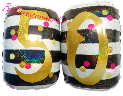 Folienballon-Milestone-Birthday-50-Shape-Luftballon-holografisch-zum-50-Geburtstag-Geschenk-Jubilaeum
