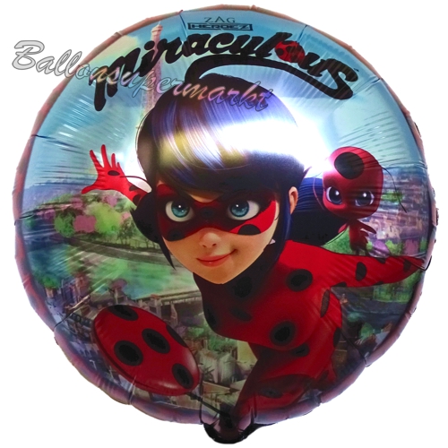 Folienballon-Miraclulous-Ladybug-rund-Luftballon-Geschenk-Kindergeburtstag