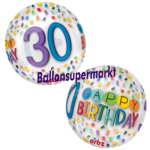 Folienballon-Orbz-Happy-Birthday-Rainbow-30-Luftballon-zum-30.-Geburtstag