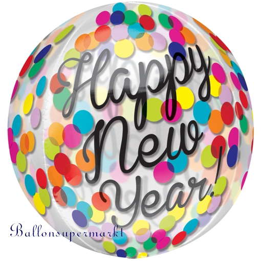 Folienballon-Orbz-Happy-New-Year-Konfetty-Luftballon-Geschenk-zu-Silvester-Silvesterdekoration