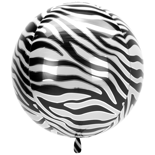 Folienballon-Orbz-Zebra-Luftballon-Kugel-Deko