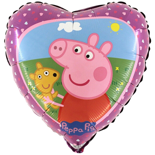 Folienballon-Peppa-Wutz-und-Teddy-Luftballon-Partydekoration-Geschenk-Peppa-Pig