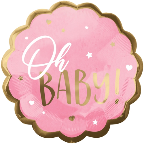 Folienballon-Pink-Baby-Girl-Jumbo-Luftballon-zur-Geburt-Babyparty-Taufe-Maedchen