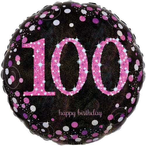 Folienballon-Pink-Celebration-100-Luftballon-holografisch-zum-100-Geburtstag-Geschenk-Jubilaeum