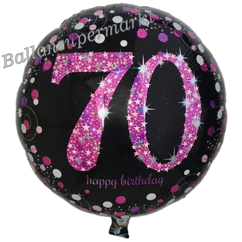 Folienballon-70-Geburtstag-Pink-Celebration-70-Luftballon-holografisch-Geschenk