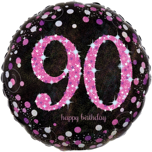 Folienballon-Pink-Celebration-90-Luftballon-holografisch-zum-90-Geburtstag-Geschenk-Jubilaeum