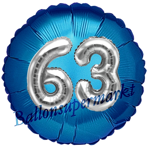 Folienballon-Rund-Jumbo-3D-63.-Geburtstag-Blau-Silber-Zahl-63-Luftballon-Geschenk