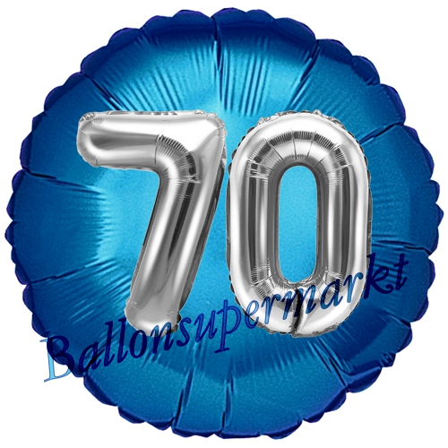 Folienballon-Rund-Jumbo-3D-70.-Geburtstag-Blau-Silber-Zahl-70-Luftballon-Geschenk