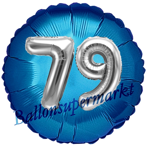 Folienballon-Rund-Jumbo-3D-79.-Geburtstag-Blau-Silber-Zahl-79-Luftballon-Geschenk