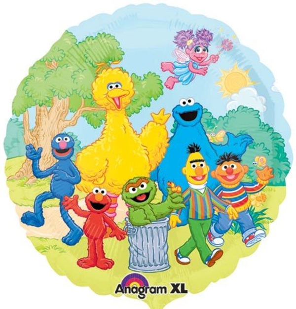 Folienballon-Sesamstrasse-Bibo-Elmo-Kruemelmonster-Grobi-Oscar-Ernie-Bert