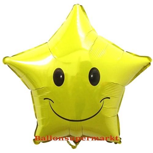Folienballon-Smiley-Stern-Emoji-Luftballon-Geschenk-Ballongruss