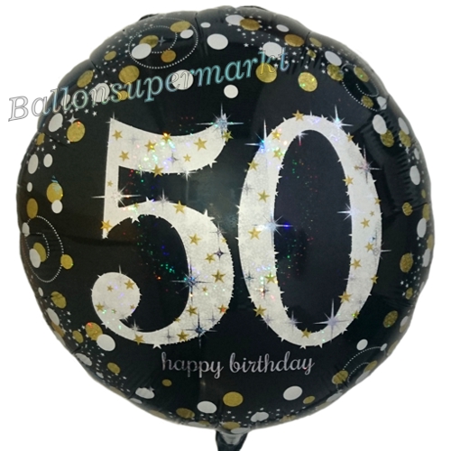 Folienballon-50-Geburtstag-Sparkling-Birthday-50-Luftballon-holografisch-Geschenk