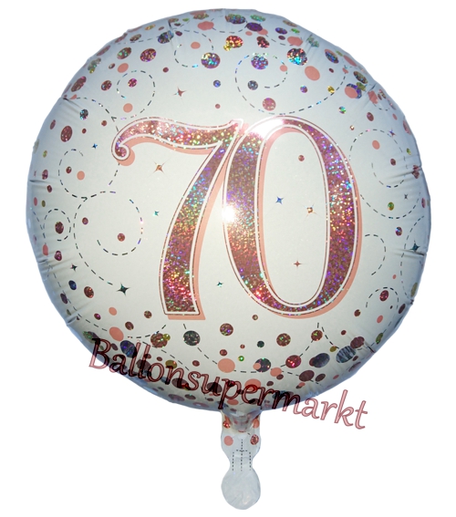 Folienballon-Sparkling-Fizz-Rosegold-70-Luftballon-holografisch-70-Geburtstag-Geschenk-Jubilaeum