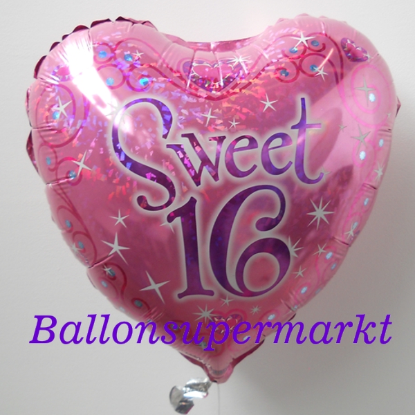 Folienballon-Sweet-16-holografisch-16-Geburtstag-Luftballon