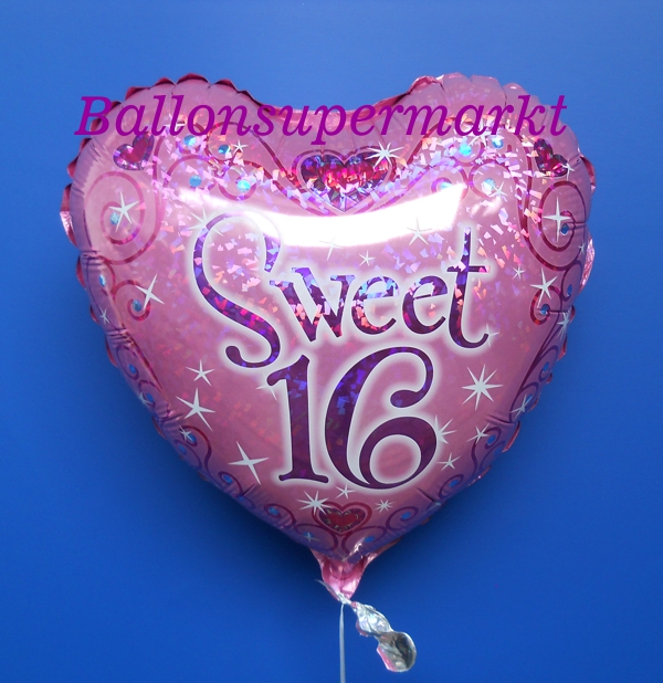 Folienballon-Sweet-16-holografisch-Luftballon-16-Geburtstag