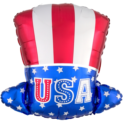 Folienballon-USA-Uncle-Sam-Hut-Luftballon-Dekoration-Mottoparty-Amerika-WM-EM-Geschenk-Stars-and-Stripes