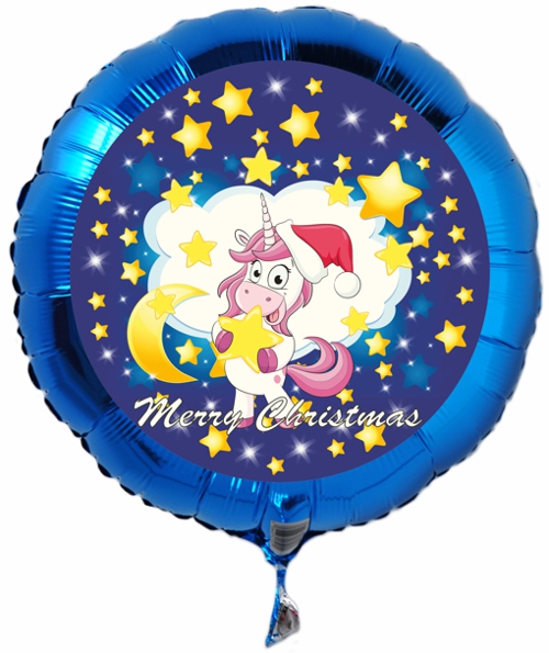 Folienballon-Weihnachten-Einhorn-Merry-Christmas-rund-Geschenk-zu-Weihnachten-Nikolaus