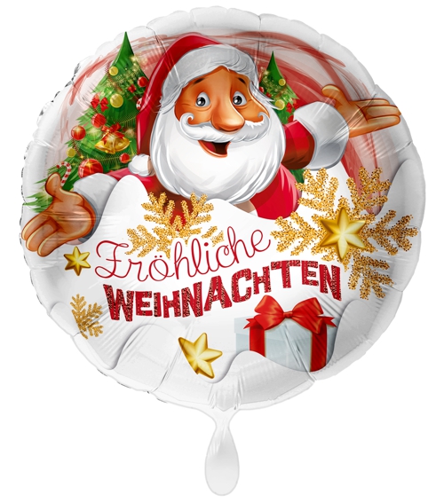 Folienballon-Weihnachten-Froehliche-Weihnachten-Weihnachtsmann-rund-Geschenk-zu-Weihnachten-Nikolaus