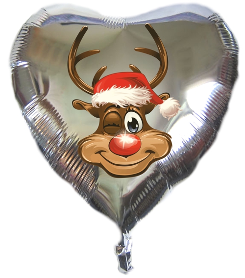 Folienballon-Weihnachten-Rentier-Rudolph-Jumbo-silber-Herz-Geschenk-zu-Weihnachten-Nikolaus