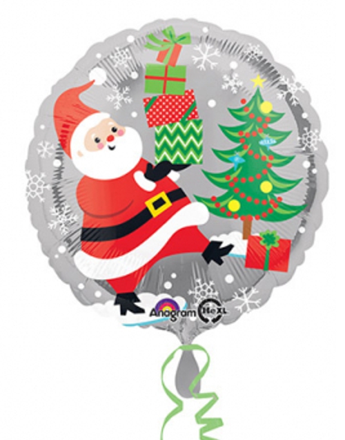 Folienballon-Weihnachten-Santa-Schneemann-und-Pinguine-rund-Geschenk-zu-Weihnachten-Nikolaus