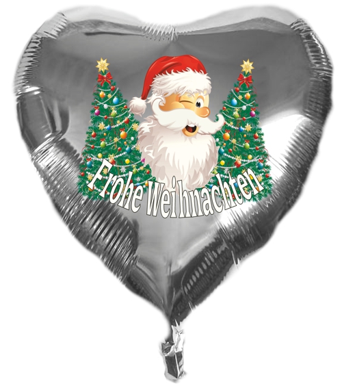 Folienballon-Weihnachten-Weihnachtsmann-Frohe-Weihnachten-Tannenbaum-Jumbo-Herz-silber-Geschenk-zu-Weihnachten-Nikolaus