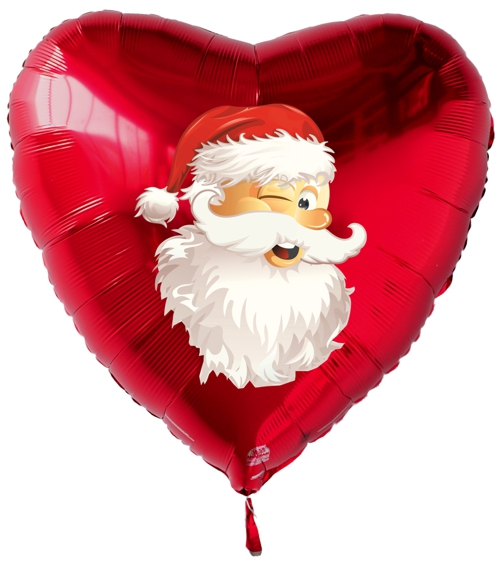 Folienballon-Weihnachten-Weihnachtsmann-Herz-Geschenk-zu-Weihnachten-Nikolaus