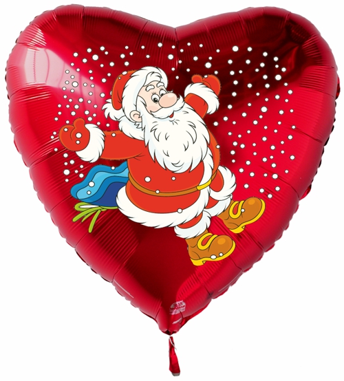 Folienballon-Weihnachten-Weihnachtsmann-Schneeflocken-Herz-Geschenk-zu-Weihnachten-Nikolaus