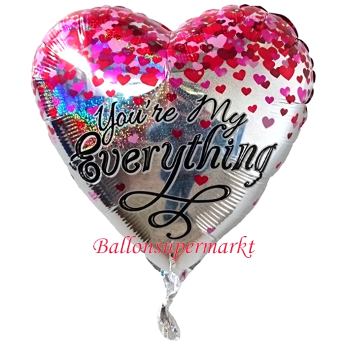 Folienballon-You-are-my-everything-Herzuftballon-Geschenk-Liebe-zum-Valentinstag-Dekoration