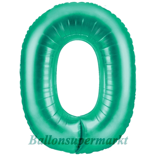Folienballon-Zahl-0-Aquamarin-Luftballon-Geschenk-Geburtstag-Jubilaeum-Firmenveranstaltung