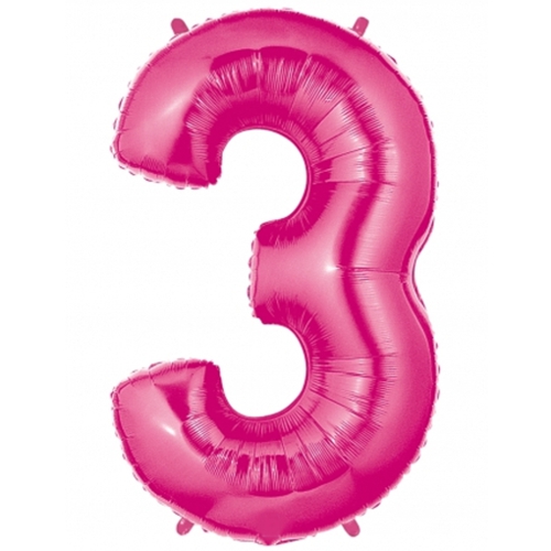 Folienballon-Zahl-3-Rosa-Luftballon-Geschenk-Geburtstag-Jubilaeum-Firmenveranstaltung