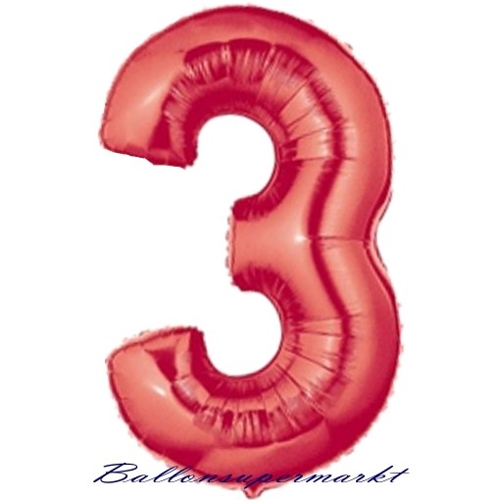 Folienballon-Zahl-3-Rot-Luftballon-Geschenk-Geburtstag-Jubilaeum-Firmenveranstaltung