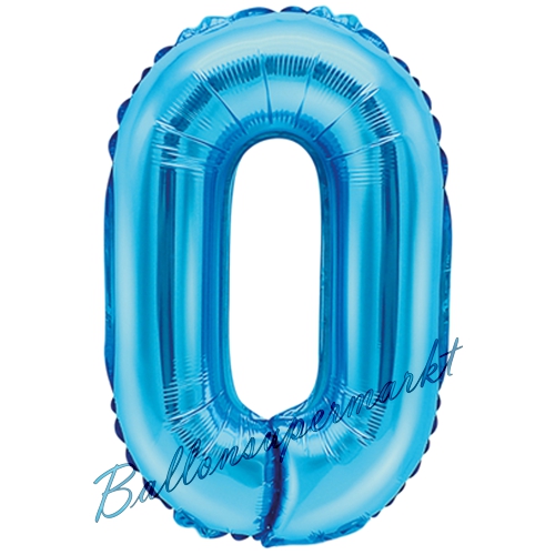 Folienballon-Zahl-35-cm-0-Blau-Luftballon-Geschenk-Geburtstag-Jubilaeum-Firmenveranstaltung