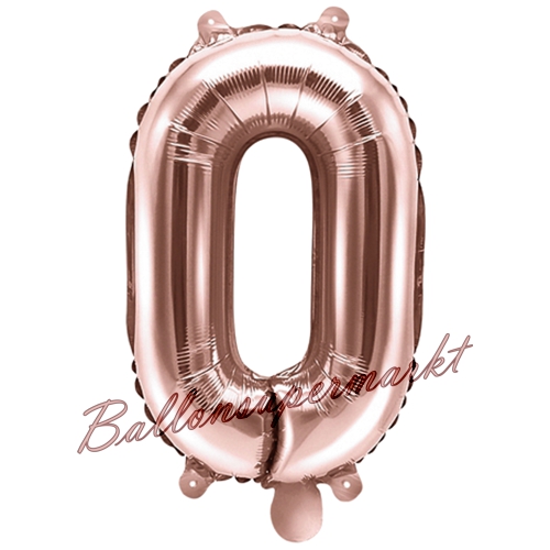 Folienballon-Zahl-35-cm-0-Rosegold-Luftballon-Geschenk-Geburtstag-Jubilaeum-Firmenveranstaltung