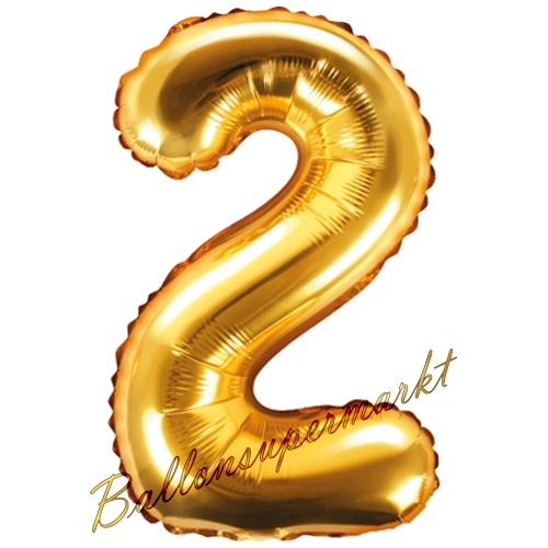 Folienballon-Zahl-35-cm-2-Gold-Luftballon-Geschenk-Geburtstag-Jubilaeum-Firmenveranstaltung