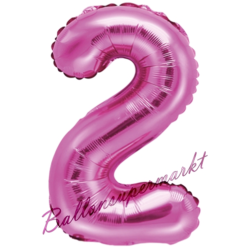 Folienballon-Zahl-35-cm-2-Pink-Luftballon-Geschenk-Geburtstag-Jubilaeum-Firmenveranstaltung