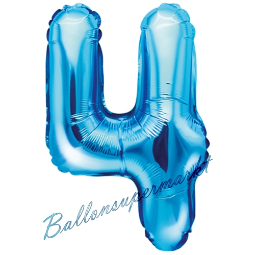 Folienballon-Zahl-35-cm-4-Blau-Luftballon-Geschenk-Geburtstag-Jubilaeum-Firmenveranstaltung