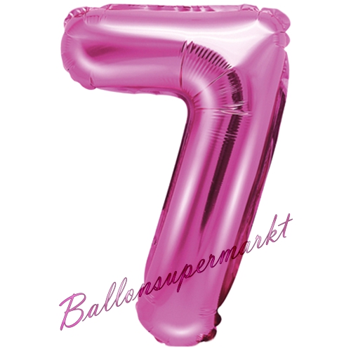 Folienballon-Zahl-35-cm-7-Pink-Luftballon-Geschenk-Geburtstag-Jubilaeum-Firmenveranstaltung