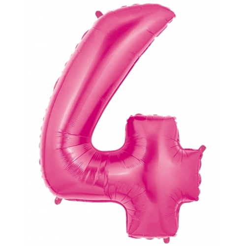 Folienballon-Zahl-4-Rosa-Luftballon-Geschenk-Geburtstag-Jubilaeum-Firmenveranstaltung