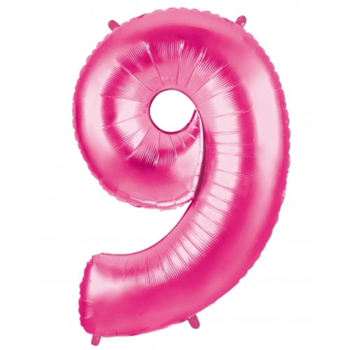 Folienballon-Zahl-9-Rosa-Luftballon-Geschenk-Geburtstag-Jubilaeum-Firmenveranstaltung