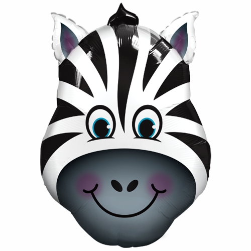 Folienballon-verruecktes-Zebra-Shape-Luftballon-Geschenk-zum-Kindergeburtstag