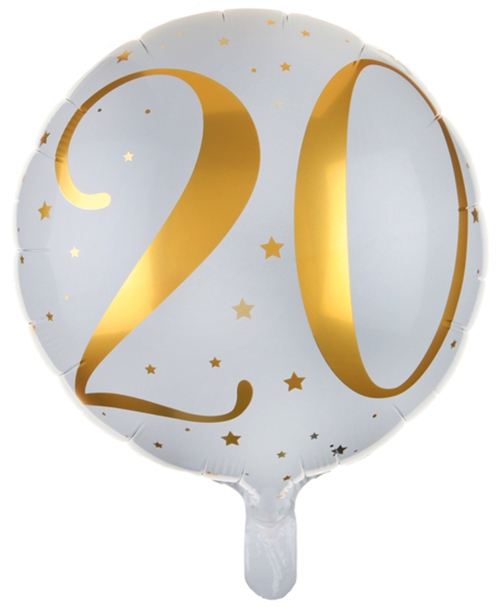 Folienballon-zum-20.-Geburtstag-Luftballon-weiss-gold-Geburtstag-20-Geschenk-Jubilaeum