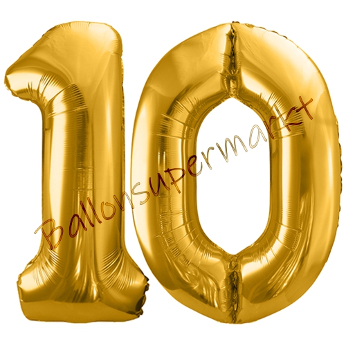 Folienballons-86cm-Zahlen-10-Gold-Luftballon-Geschenk-Geburtstag-Jubilaeum-Firmenveranstaltung