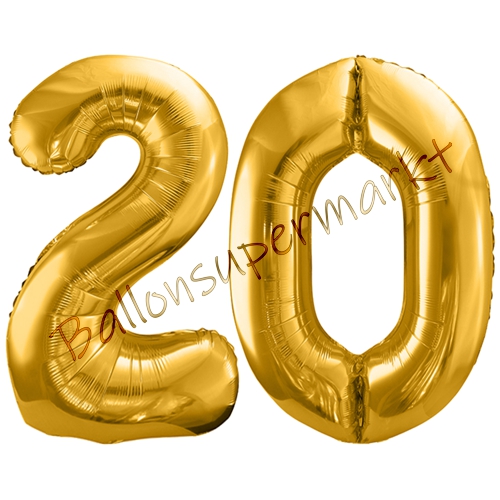 Folienballons-86cm-Zahlen-20-Gold-Luftballon-Geschenk-Geburtstag-Jubilaeum-Firmenveranstaltung